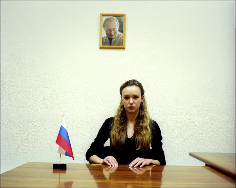 Portrait of Yulia Gorodnitcheva, leader of the pro Putin party called NACHI (meaning "ours") in her office in the civil chamber. She was elected representative of the organization in Decembre 2005, she was designated as a member of the civil Russian chamber.